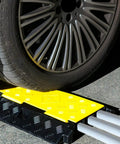 Two Pack 3 Channel Cable Ramp Protector For Wires And Hoses, Heavy Duty PVC Rubber Cord Protector Ramps, under vehicle tire