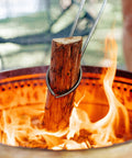 Juniper Aromatic Firewood For Outdoor Fire Pits And Backyard Fires Kiln Dried Logs in fire pit with flames