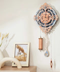 Dope Retro Wooden Pendulum Clock Kit for Adults 12 Inch DIY 3D Puzzle Mechanical Building Model for Wall Silent Quartz Movement Victorian Style Home Decor Gift Idea, wall-mounted wooden pendulum clock