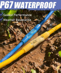 IP67 Waterproof heat shrink connectors in muddy outdoor setting from 380 Piece Heat Shrink Butt Connectors Kit Heavy Duty Marine Grade