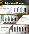 Diagram of adjustable damper for 16 Inch Multi-Fuel Outdoor Pizza Oven For Wood Fired Or Gas Cooking Reaches 1112 Fahrenheit