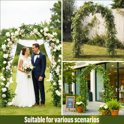 Decorated versatile garden pergola arch with two size setup at a wedding and garden venue