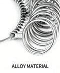 Must Have Ring Sizer Measuring Tool Kit With 27 Piece Stainless Steel Ring Size Set 27 metal rings on wire