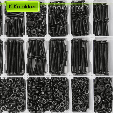 M3 Screw Kit Set With 2540 Pieces Packed With Socket Head And Flat Head M3 Screws From 4mm To 35mm, Zinc Plated Nuts Bolts Washers