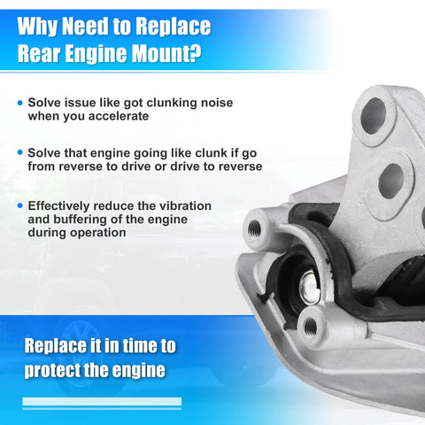 Engine Mount For Honda Civic 2006 To 2011 50850-SNA-A81 Transmission Mount, text on clunking noise solutions.