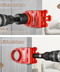 Install process using Door Lock Installation Kit For Wooden Doors With Guide Template And Carbon Steel Hole Saw Set, Red Finish.