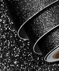 Rolled Dope Black Glitter Contact Paper Self Adhesive Peel And Stick Wallpaper for DIY Decor