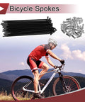 Cyclist with 36 Piece 12G Bike Spokes 127mm Long 45 Steel Black Wheel Spokes Kit for Mountain and Road Bikes Replacement Spokes with Galvanized Nipples Durable High Quality Set