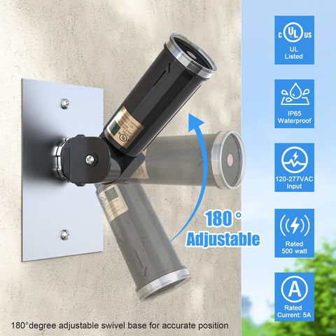 Two Pack Outdoor Photo Cell Sensor For Dusk To Dawn Lighting Auto On Off Photocell Switch UL Listed IP65 Weatherproof