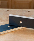 Router Table Extension Fence Faces Pair For Precision Woodworking, Pro Grade, shown on workbench, holes visible for installation
