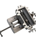 Heavy Duty Cross Slide Drill Press Vise With Extra Tall Jaws, 8 inch grip and robust iron construction for precision projects.