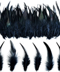 Black Saddle Hackle Rooster Feathers Bulk 200 Pcs 5-7 Inch 12-17 Cm natural for DIY projects and craft embellishments