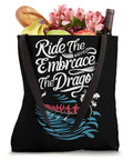 Racing Dragon Boat Tote Bag For Fans And Athletes A Bold Colorful Carryall Featuring Dragon Boat Festival Artwork filled with groceries