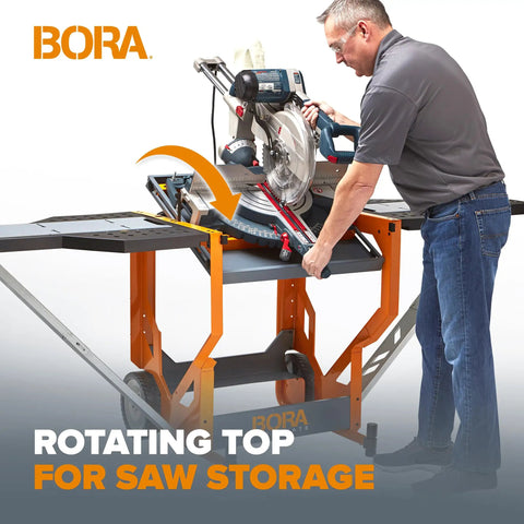 Kickass Rolling Miter Saw Stand With Smooth Gliding Casters And Spinning Workbench Top For Razor Sharp Cuts Solid As A Rock Portable Power Tool Bench Built Heavy To Tackle Every Build Safely