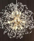 Modern Gold Crystal Firework Chandelier With 9 Lights Dandelion Sputnik Pendant Ceiling Light For Living Room Dining Room And Bedroom