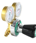 Oxygen And Acetylene Regulators Combo For Oxy Fuel Welding And Cutting, 25HX Series, with brass body and chrome bonnet.