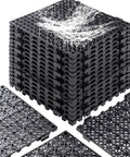 Stack of Interlocking Drainage Floor Tiles 12x12 Inch Pack Of 12 Non Slip Mats With Drainage Holes For Shower Pool Deck Wet Areas