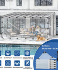 Tough As Nails Heavy Duty Clear Tarp 6 X 12 Ft Waterproof 8 Mil Thick Vinyl Sheet for outdoor winter protection.