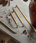 5 Inch Hole Center Antique Brass Cabinet Pulls Zinc Alloy Kitchen Drawer Pulls 6 Pack Vintage Retro Brass Handles on table
