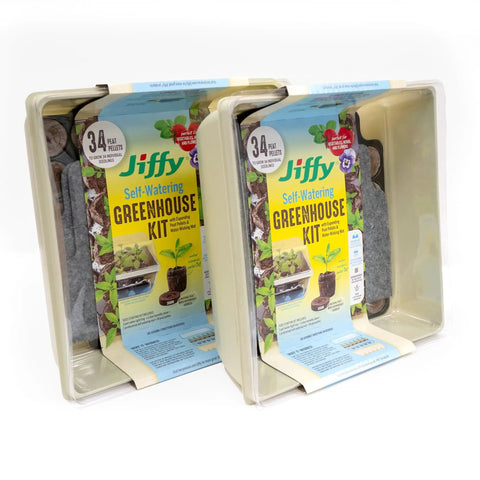 Self Watering Seed Starter Tray Kit With 68 Peat Pellets And Water Wicking Mat 2 Pack Seedling Trays in packaging