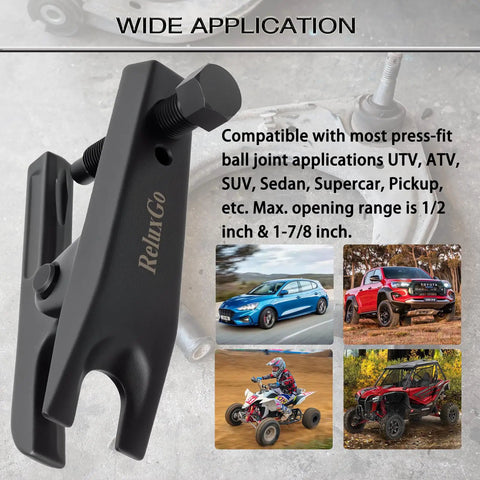 Heavy Duty Universal Ball Joint Separator Tool Adjusts From One Half To Seven Eighth Inch quick release puller for UTV and ATV.