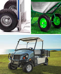 Rolling bins, lawn wagon, and utility vehicle with Two Piece Spring Steel Push On Pushnut Cap Stud Half Inch Axle Fastener With Zinc Mechanical Finish For Rolling Bins Lawn Wagons And Hand Trucks No Drill Needed Cotter Pin Alternative visible