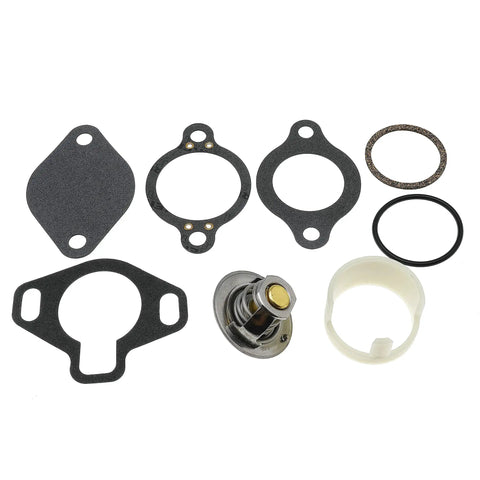 Thermostat Kit 160 Degree Replacement For MerCruiser Mercury GM V6 V8 Engines 4.3 5.0 5.7 Drop In Fit With Gasket Sleeve Included