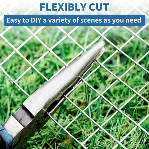 Heavy Duty Hardware Cloth 1/4 Inch, 24 By 50 Feet, Hot Dip Galvanized After Welding, Rustproof Welded Wire Mesh for Garden, Poultry, Fencing, and Other Outdoor DIY Projects cut with pliers