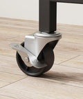 Smooth Rolling 3 Tier Kitchen Microwave Cart Easy Glide caster wheel with lock feature for mobility and stability.
