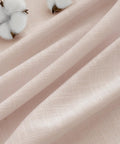 Light Pink Linen Curtains 108 Inch Long, 2 Panels, Pinch Pleat, Semi Sheer Light Filtering with cotton detail