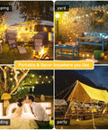 Warm White 100 LED Globe Battery Operated Christmas Lights Indoor With Eight Modes For Cozy Dorm Room Bedroom Or Tree Decor Soft Glow Easy On Battery Perfect For Year Round Holiday Vibes outdoor scenes