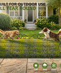 No-Dig 10-Panel Tall Garden Fence, 34 Inch High By 22 Foot Long Rustproof Metal Dog Fence For Yard and Flower Beds, installed