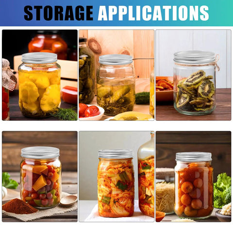 100 Count 70mm Regular Mouth Mason Jar Canning Rings Set, Leakproof Groove Fit, Tinplate Construction, Dishwasher Safe, Refrigerator to Microwave Ready, Perfect for Home Canning and Food Prep on mason jars