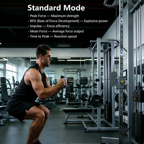 500kg Isometric Strength Tester With Push Pull Force Sensor App Control Rate Of Force Development And Peak Force Metrics Standard Edition For Explosive Power And Endurance Testing Built For Beast Mode, man using cable machine in gym