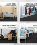 Interlocking Foam Floor Tiles 24x24 Puzzle Mats With Border 7/16 Inch Thick in various room settings
