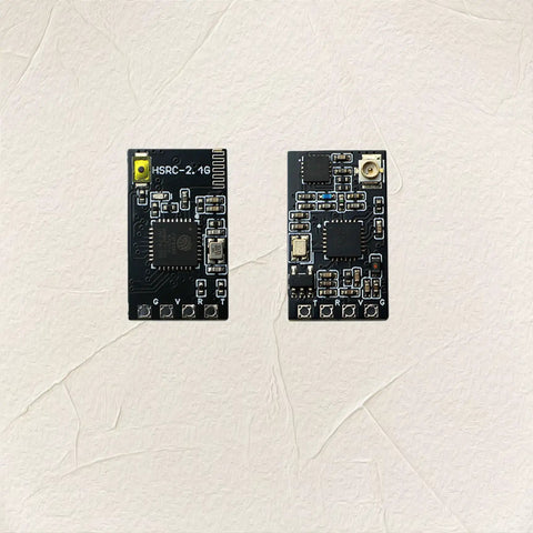 Nano 2.4GHz FPV Receiver With 40mm UFL T Antenna dual-side view for micro drone racing and tiny FPV builds.
