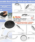 Lighted Desk Magnifier With Stand And Foldable Arm, 3.5x Primary Lens Plus 10x Loupe, LED Brightness Adjustable, multiple views.