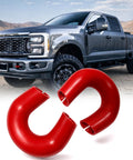 Red Silicone Front Tow Hook Covers For Ford Super Duty F250 F350 F450 2017-2026, Flush Fit Design, Easy Install