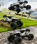 Amphibious RC Car One Eighth Scale 4WD Monster Truck That Rips Water And Land With Waterproof Chassis LED Lights Remote Control Truck