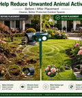 Solar Outdoor Animal Repeller 4 Pack Deer Squirrel Raccoon Cat Deterrent For Gardens And Lawns Keeps Rabbits Skunks Foxes Out Of Veg Patch Flower Beds And Yards, motion activated
