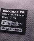 Label showing size 7 3/8 on Workhorse Flame Resistant Welding Cap 10 Oz Cotton Duck Exterior With Water Repellent Oil Resistant Finish.