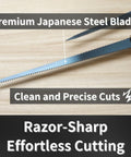 Close-up of Zero Hassle Japanese Pull Saw Keyhole Blade 4 3/4 Inch Ryoba Double Edge Handsaw showing premium steel for clean cuts.