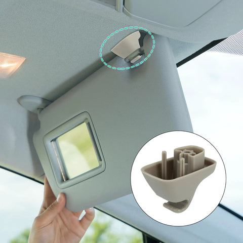 Installed Gray Sun Visor Retainer Clip For Ram 1500 2500 3500 4500 5500 1HS09BD1AA 2 Pack Fits Dodge Ram Models 2009 To 2019
