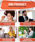 Image showing four scenarios using Reusable Sleep Ear Plugs With 40 dB Noise Reduction For Sleeping, Premium Silicone Earplugs For Flying.