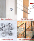 30 Pack Three Eighths Inch ID Cable Railing Angle Washers Set In 25 30 35 Degree Angles, T316 Stainless Steel Beveled Washers CR60