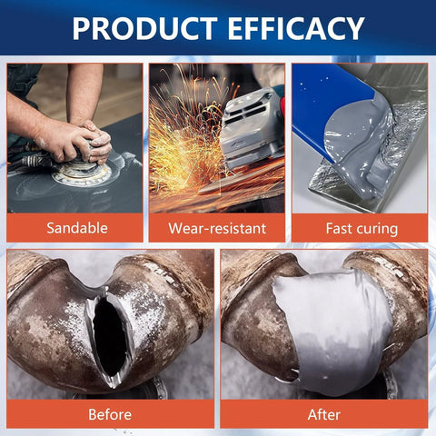 Two-pack foundry glue for metal repair; heavy-duty bonding for steel, aluminum, plastic, ceramic, wood (Amazon brand)