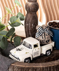 Coffee Bar Metal Truck Decor With Mini Diecast Truck Coffee Beans Burlap Sack Vintage Farmhouse Tiered Tray Accent