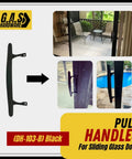 9-7/8 Inch Tall Black Pull Handle Replacement With Screws For Sliding Patio And Glass Doors Fits 6-5/8 Inch Hole Spacing