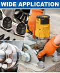 Six Pack Hex Nut Covers Fit M10 Bolts Like A Glove Hella Durable Plastic Screw Guards shown in use on various fasteners.