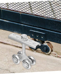 Heavy Duty Sliding Barn Door Roller Kit With Beefy Gate Rollers And Steel Track for smooth quiet and durable door movement